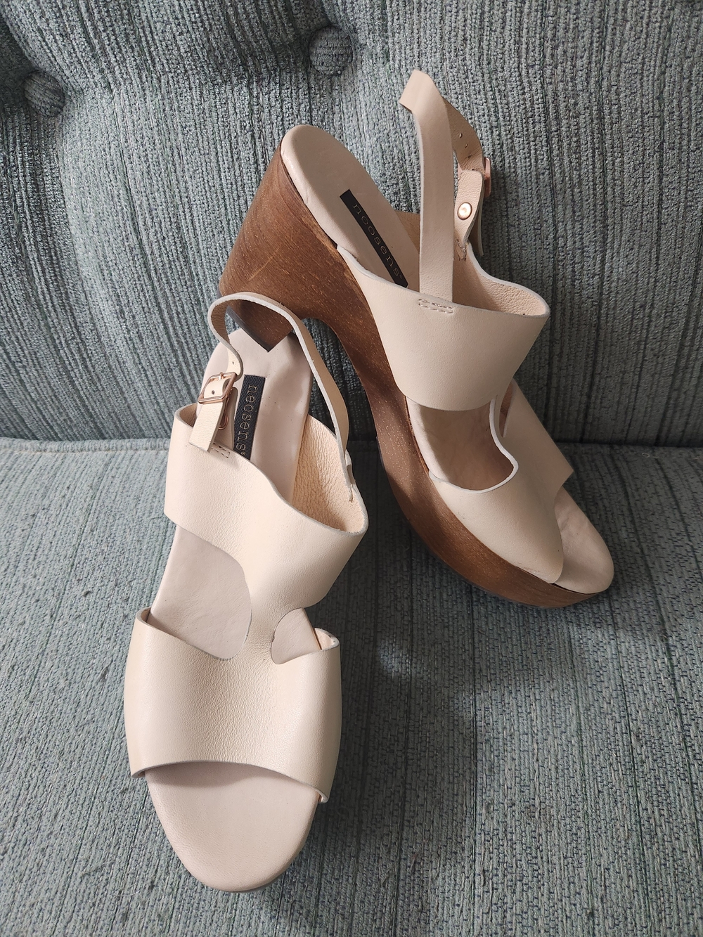 🍉Neosens St Laurent Cream Heeled Sandals Open Toe